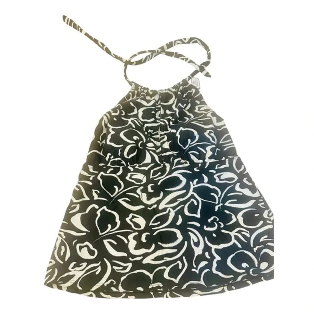 Time and Tru Monochrome Floral Swim Top (sz. 12-14)